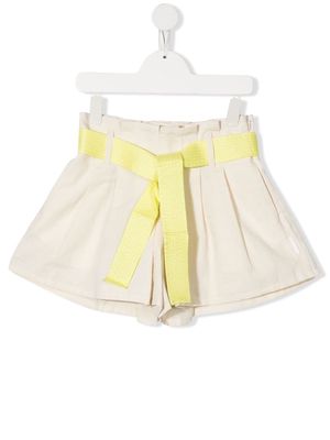 Moncler Enfant tied-waist pleated shorts - Neutrals