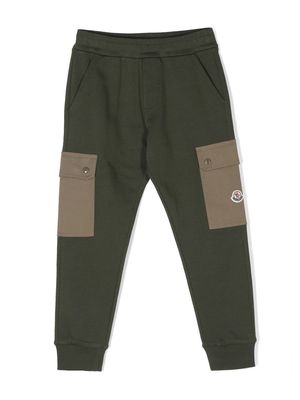 Moncler Enfant two-tone casual trousers - Green