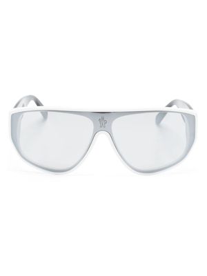Moncler Eyewear engraved-logo oversize-frame sunglasses - White