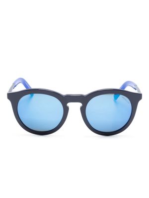 Moncler Eyewear logo-debossed round-frame sunglasses - Blue
