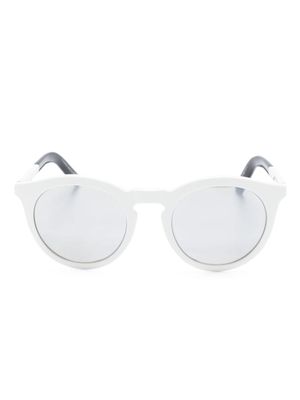 Moncler Eyewear logo-debossed round-frame sunglasses - White
