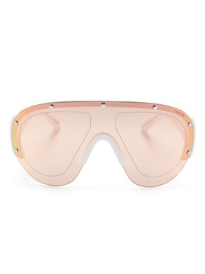 Moncler Eyewear logo-plaque oversize-frame sunglasses - White