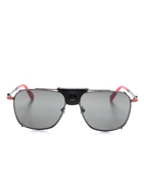 Moncler Eyewear logo-plaque pilot-frame sunglasses - Red