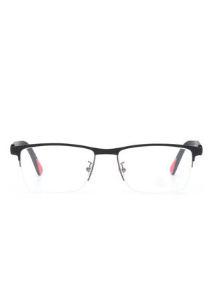 Moncler Eyewear logo-plaque rectangle-frame glasses - Black