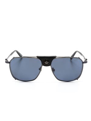 Moncler Eyewear logo-plaque square-frame sunglasses - Black
