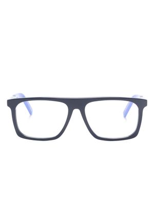 Moncler Eyewear logo-print rectangle-frame glasses - Blue