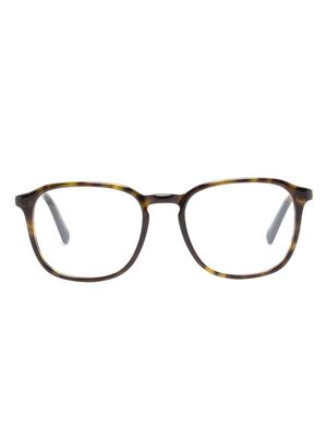 Moncler Eyewear logo-print square-frame glasses - Brown