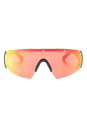 Moncler Eyewear shield-frame mirrored sunglasses - Black