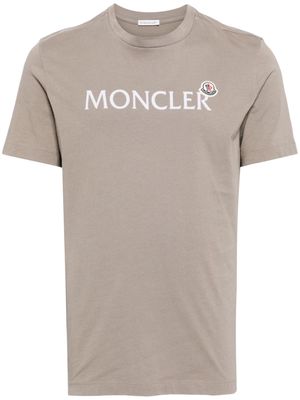 Moncler flocked-logo cotton T-shirt - Grey