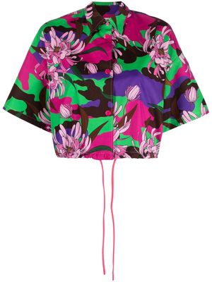 Moncler floral-print cropped shirt - Pink