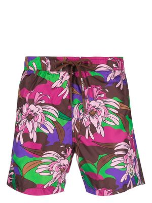 Moncler floral-print drawstring swim shorts - Pink