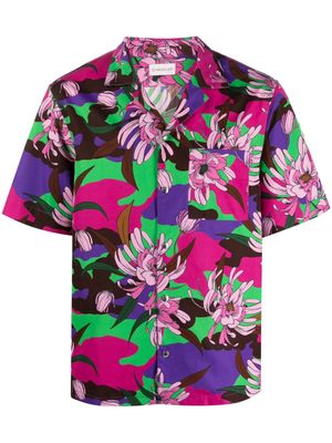 Moncler floral-print short-sleeve shirt - Purple