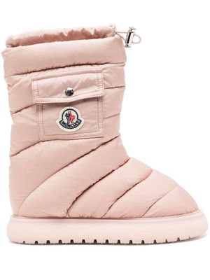 Moncler Gaia logo-patch snow boots - Pink
