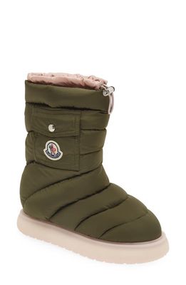Moncler Gaia Pocket Puffer Snow Boot in Olive