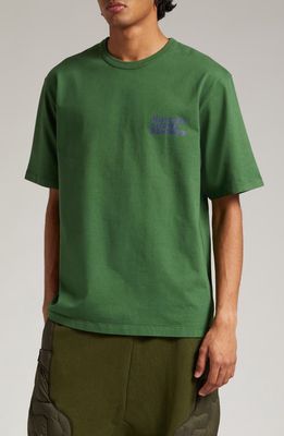 Moncler Genius Logo Cotton Graphic T-Shirt in Green