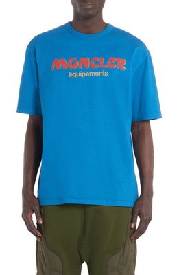 Moncler Genius Logo Cotton Graphic T-Shirt in Navy