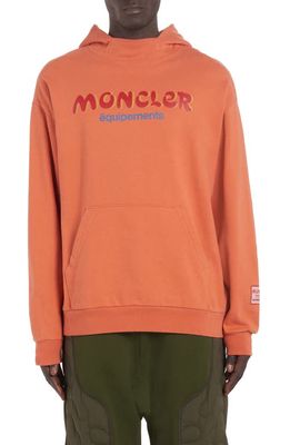 Moncler Genius Logo Cotton Hoodie in Orange