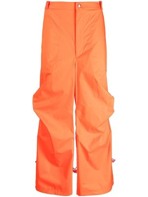 Moncler Genius logo-patch straight-leg trousers - Orange