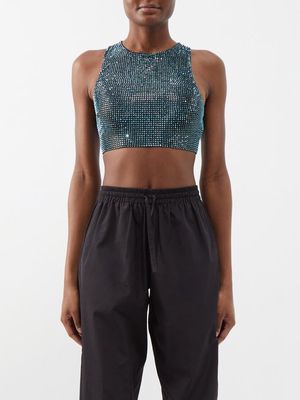 Moncler Genius - Sequinned Jersey Cropped Top - Womens - Black