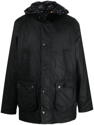 Moncler Genius wax-coated padded jacket - Black