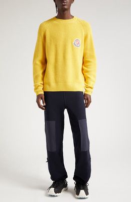Moncler Genius x Billionaire Boys Club Crewneck Virgin Wool & Cashmere Sweater in Yellow