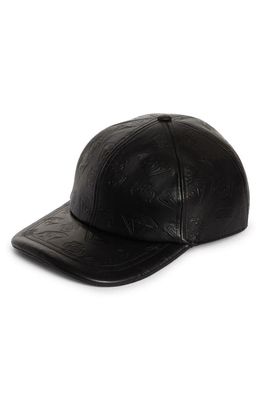 Moncler Genius x Billionaire Boys Club Leather Baseball Cap in Black