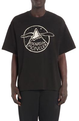 Moncler Genius x Roc Nation Cotton Graphic T-Shirt in Black