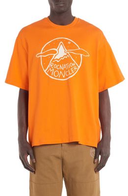 Moncler Genius x Roc Nation Cotton Graphic T-Shirt in Orange