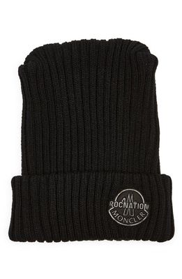 Moncler Genius x Roc Nation Virgin Wool Beanie in Black 