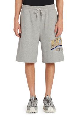Moncler Glitter Logo Sweat Shorts in Grey