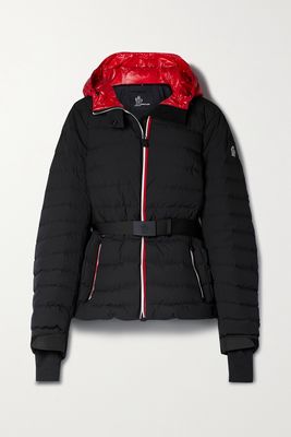 Moncler Grenoble - Bruche Belted Two-tone Quilted Down Ski Jacket - Black