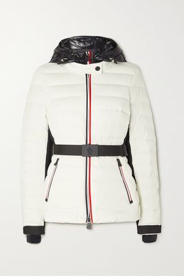 Moncler Grenoble - Bruche Belted Two-tone Quilted Down Ski Jacket - White