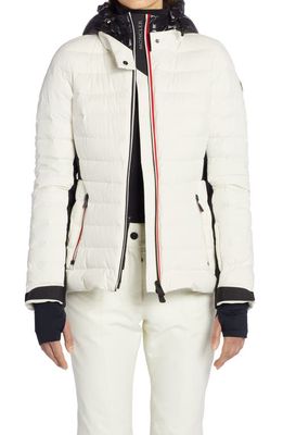 Moncler Grenoble Bruche Technical Poplin Down Jacket in White Multi