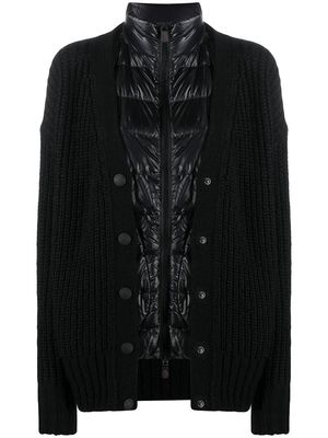 Moncler Grenoble cardigan-overlay down jacket - Black