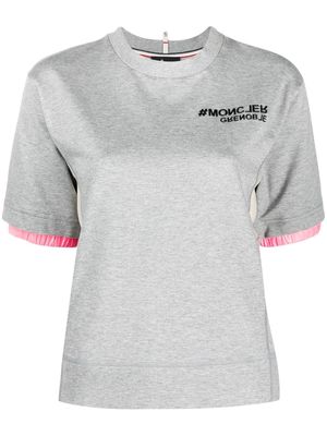 Moncler Grenoble double-sleeve logo-print T-shirt - Grey