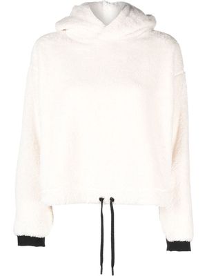 Moncler Grenoble drawstring fleece hoodie - White