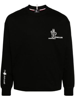 Moncler Grenoble embossed-logo cotton sweatshirt - Black