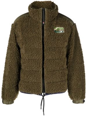 Moncler Grenoble fleece-texture padded jacket - Green