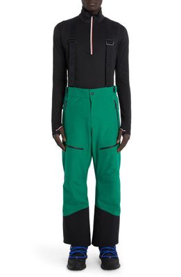 Moncler Grenoble Gore-Tex Waterproof Suspender Ski Trousers in Green