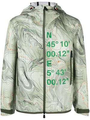 Moncler Grenoble graphic-print hooded lightweight jacket - Green