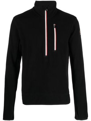 Moncler Grenoble half-zip front sweatshirt - Black