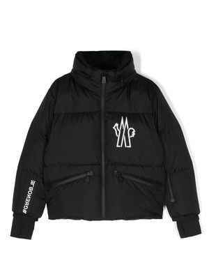 MONCLER GRENOBLE KIDS logo-print hooded padded jacket - Black
