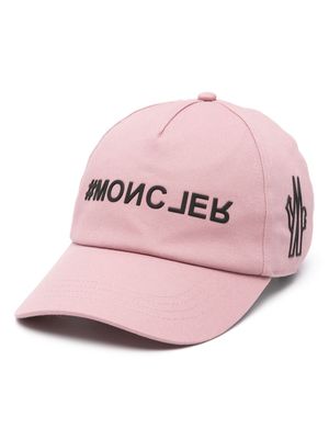 Moncler Grenoble logo-appliqué cotton hat - Pink