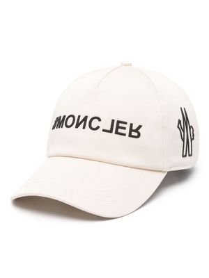 Moncler Grenoble logo-appliqué cotton hat - White