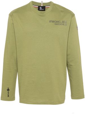 Moncler Grenoble logo-appliqué cotton sweatshirt - Green