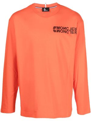 Moncler Grenoble logo-appliqué cotton T-shirt - Orange