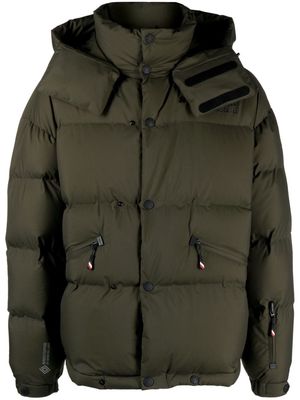 Moncler Grenoble logo-appliqué padded hooded jacket - Green