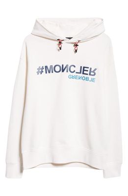 Moncler Grenoble Logo Cotton Hoodie in White