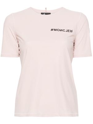Moncler Grenoble logo-embossed technical-jersey T-shirt - Pink