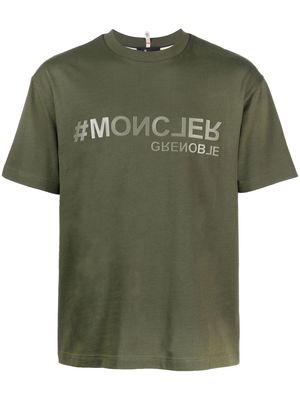 Moncler Grenoble logo-lettering T-shirt - Green